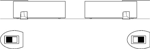 Esquema de conexión de dos puertas automáticas que se abren en sentidos opuestos