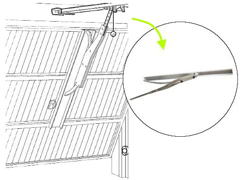 Instalación del NICE SPA5 en la hoja de la puerta de garaje