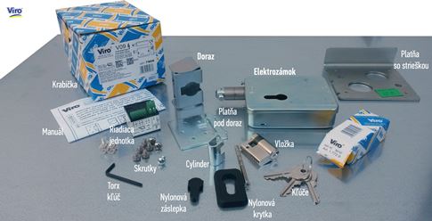 Contenido del paquete del cerradero eléctrico VIRO V09