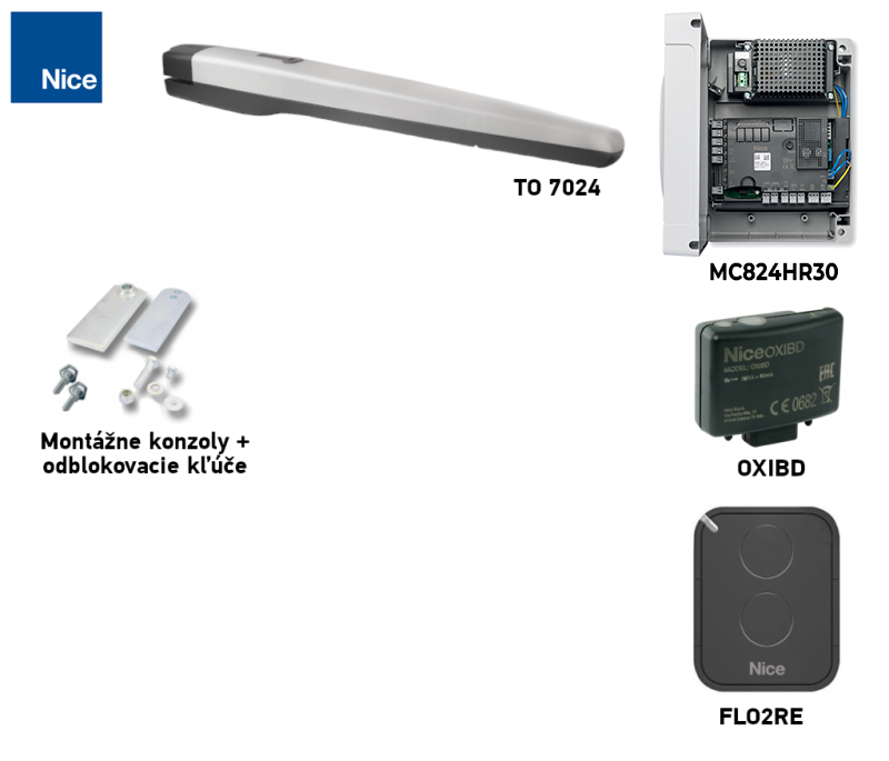 Kit NICE Toona TO7024 para puerta de una hoja Kit NICE Toona TO7024 para puerta de una hoja