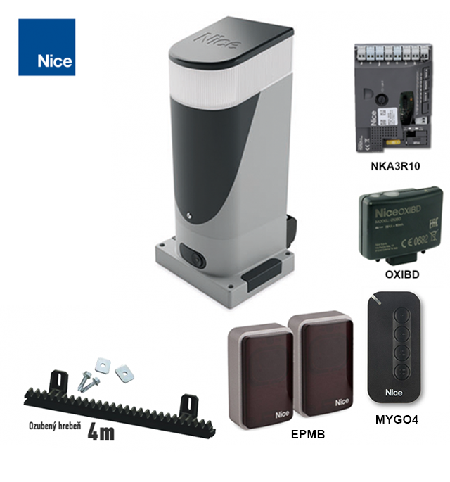 Kit de accionamiento para puerta corredera de hasta 400 kg/6 m NICE Slight SLH400 (E)