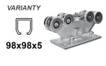 Carro de 9 rodillos para perfil C 98 × 98 × 5 mm