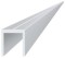 Perfil de sujeción de aluminio para lamas, forma de U, ancho de 20,5 mm, 6 m