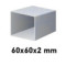 Perfil tubular cuadrado galvanizado de 60x60x2 mm, 6 m